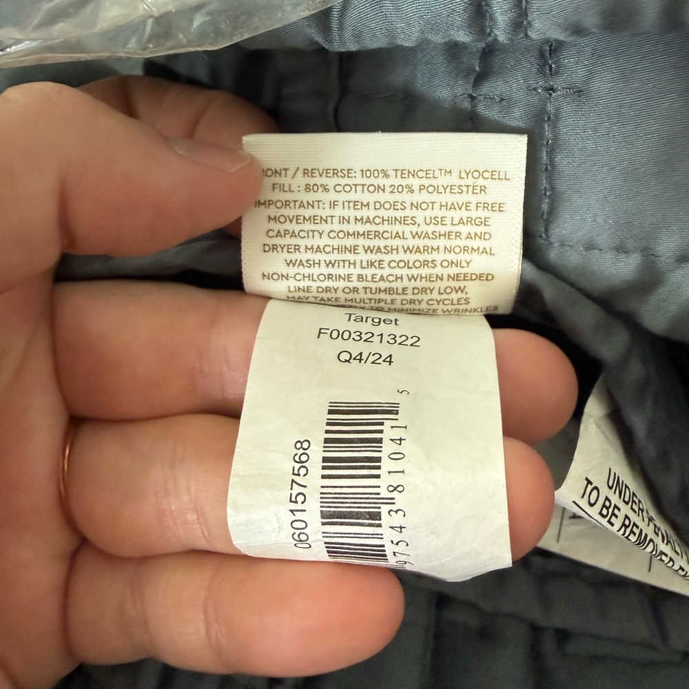 Threshold King Tencel Slate Blue Quilt - Picture 5 of 6